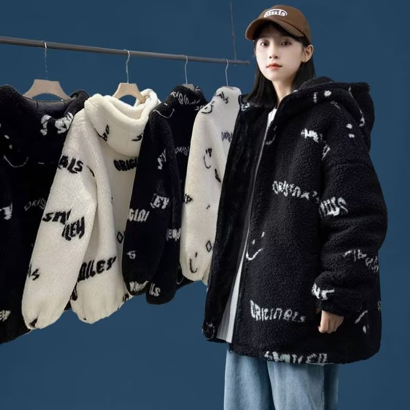 Winter lamb fur cotton coat large yard coat for women