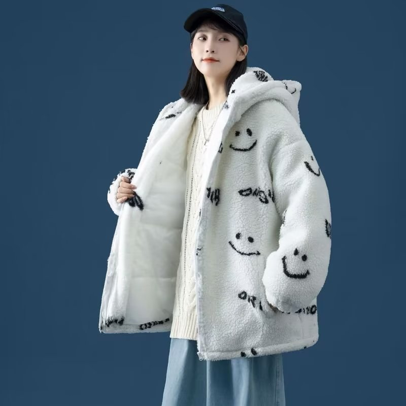 Winter lamb fur cotton coat large yard coat for women