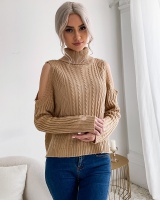 Twist long sleeve bottoming high collar sweater for women
