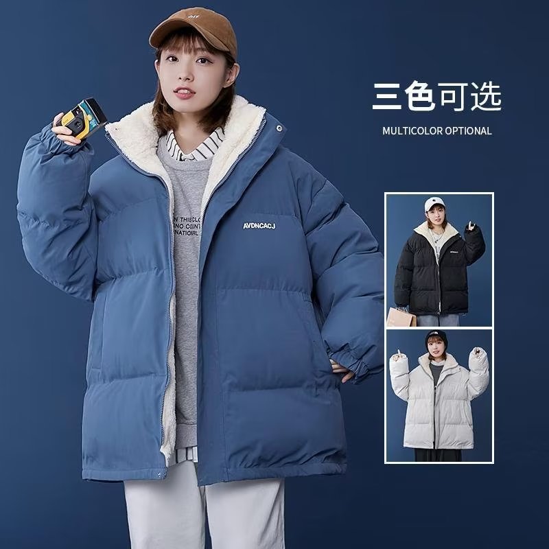 Casual winter loose coat thick cold overcoat for women