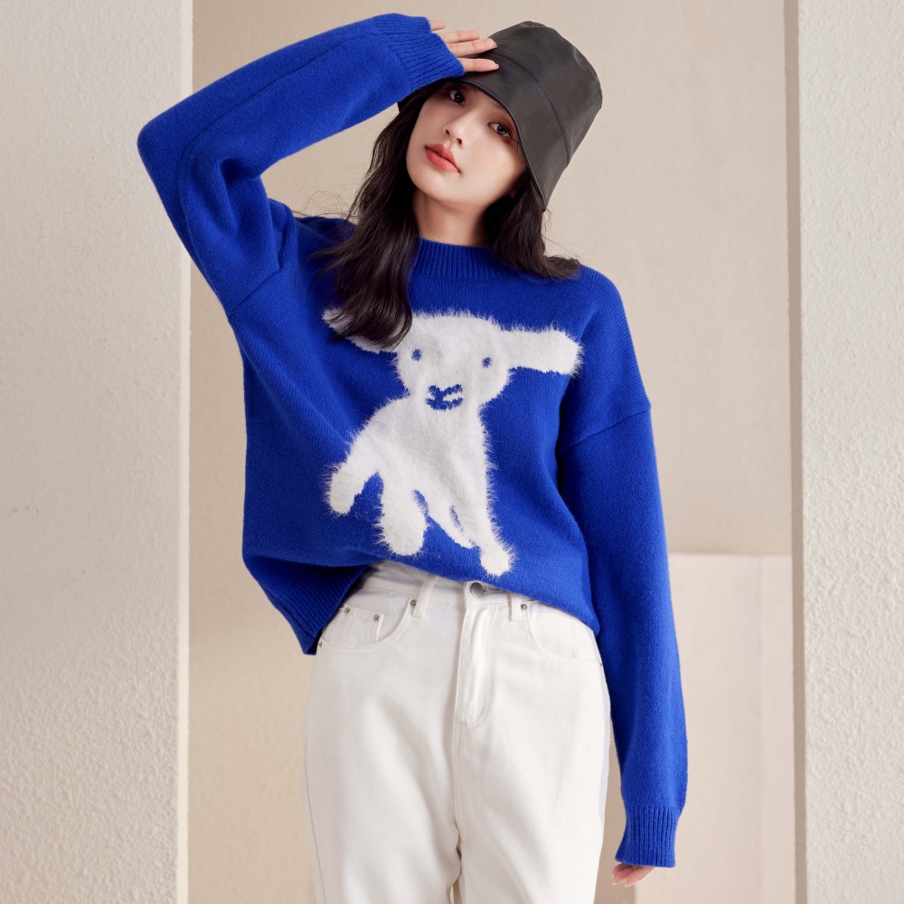 Lazy loose pullover sweater for women