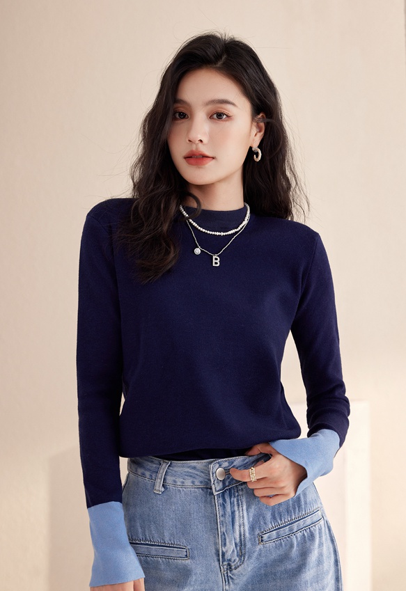 Mixed colors bottoming shirt autumn and winter tops