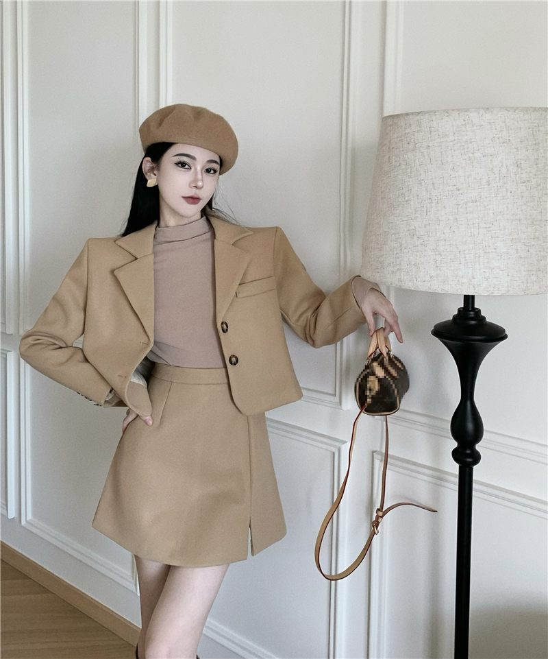 Autumn woolen business suit Casual coat 2pcs set for women