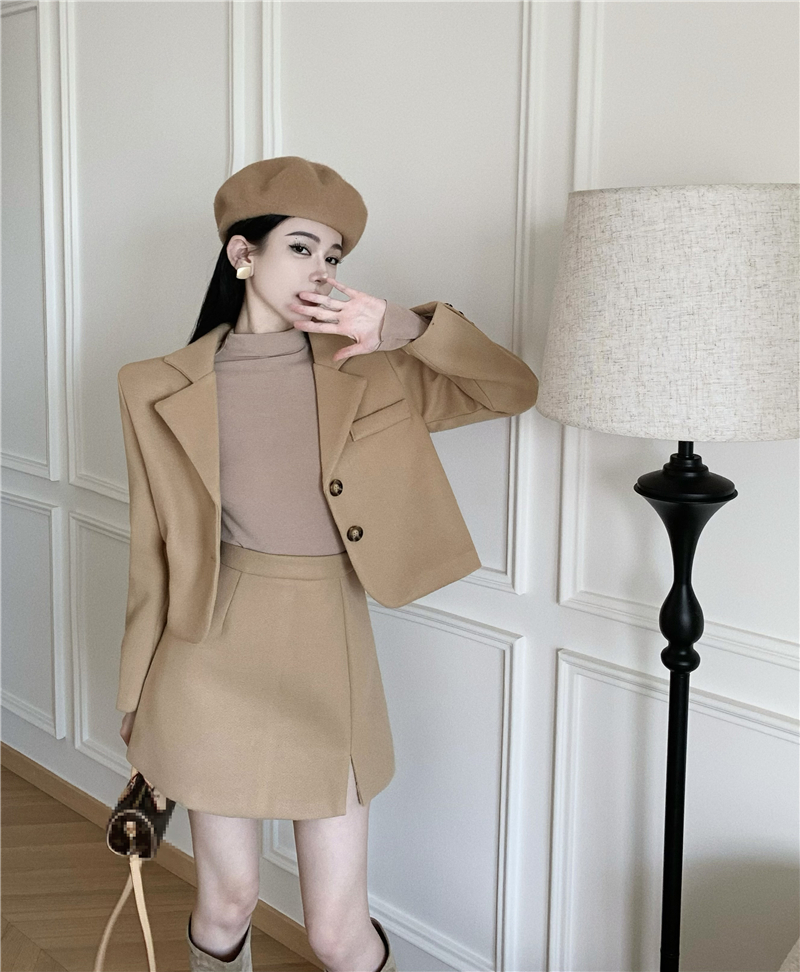 Autumn woolen business suit Casual coat 2pcs set for women