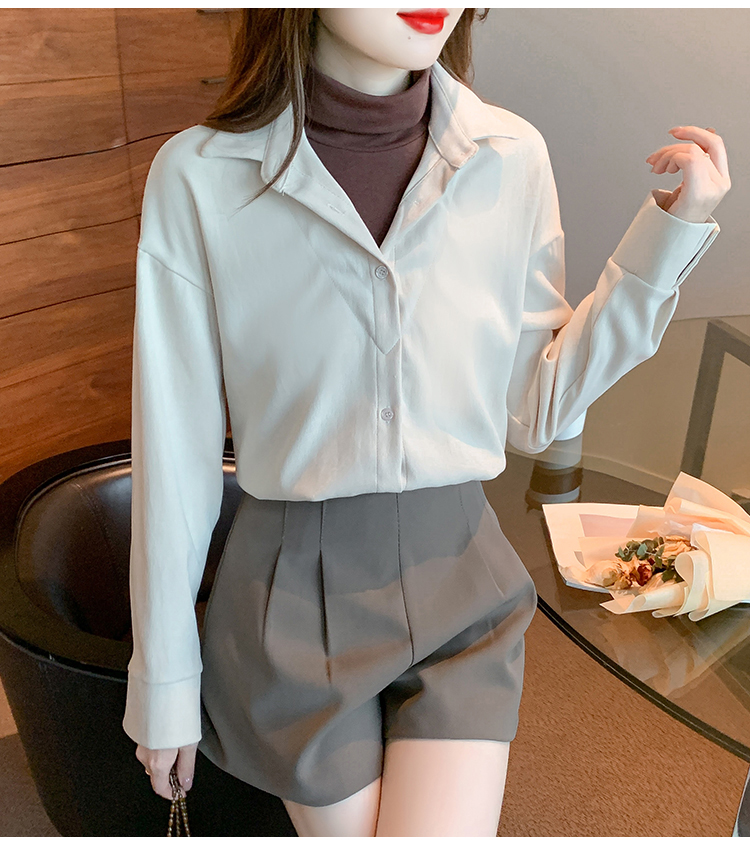 Thick Pseudo-two all-match shirt for women