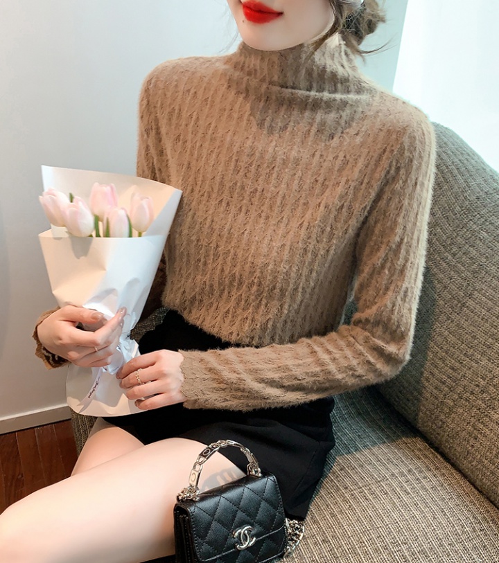 Korean style shirts high collar bottoming shirt for women