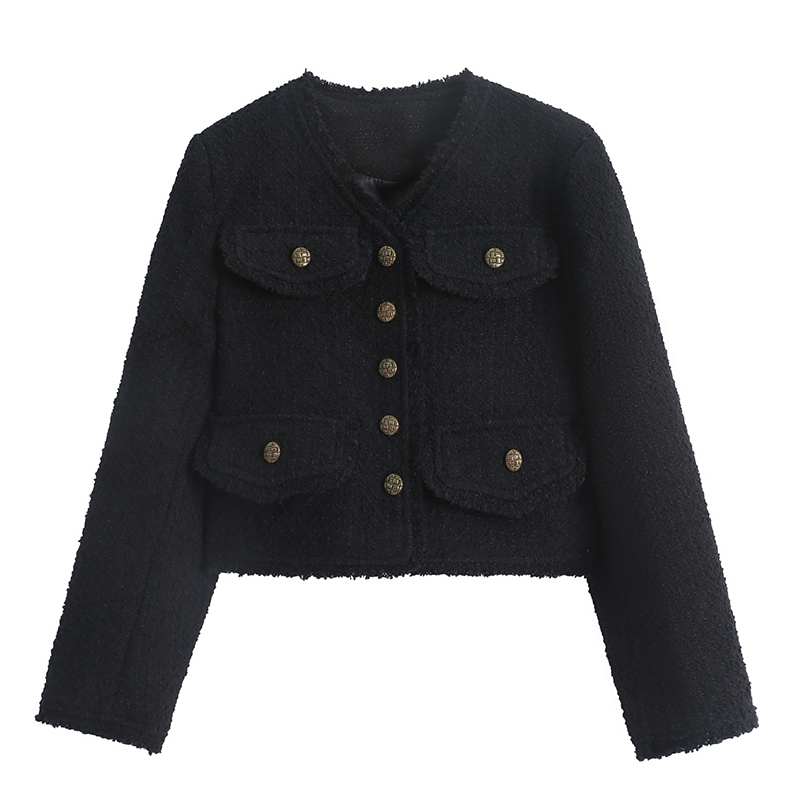 Black ladies jacket loose Western style coat for women