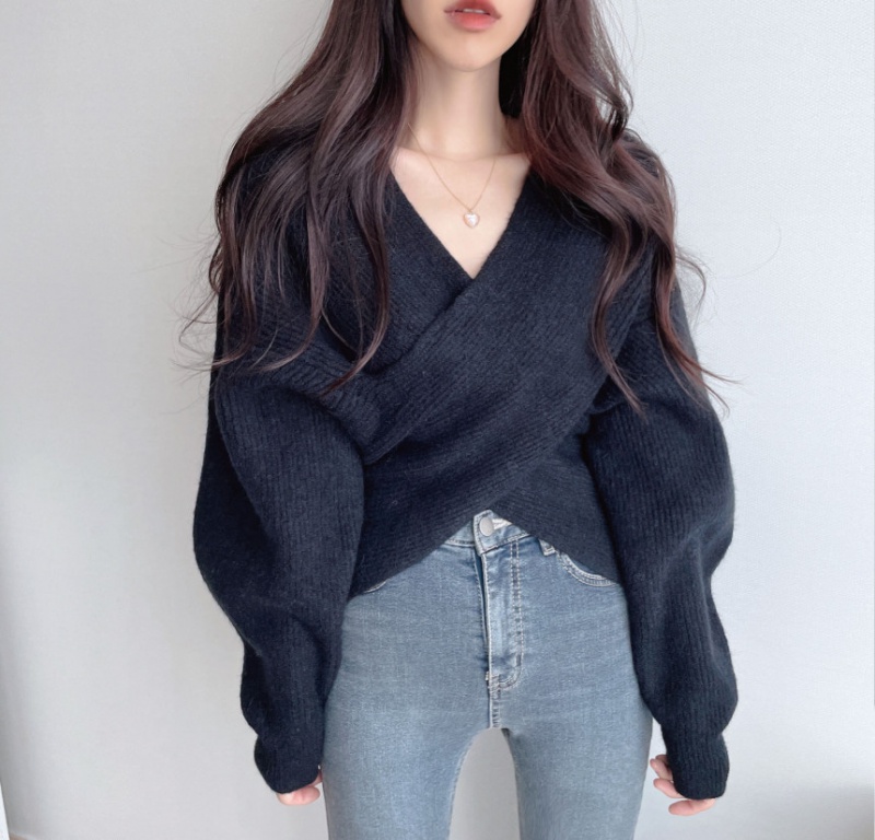 Loose pullover sweater elegant tops for women