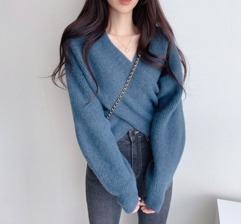 Loose pullover sweater elegant tops for women
