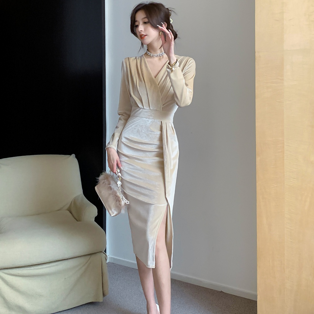 Split noble dress elegant temperament formal dress