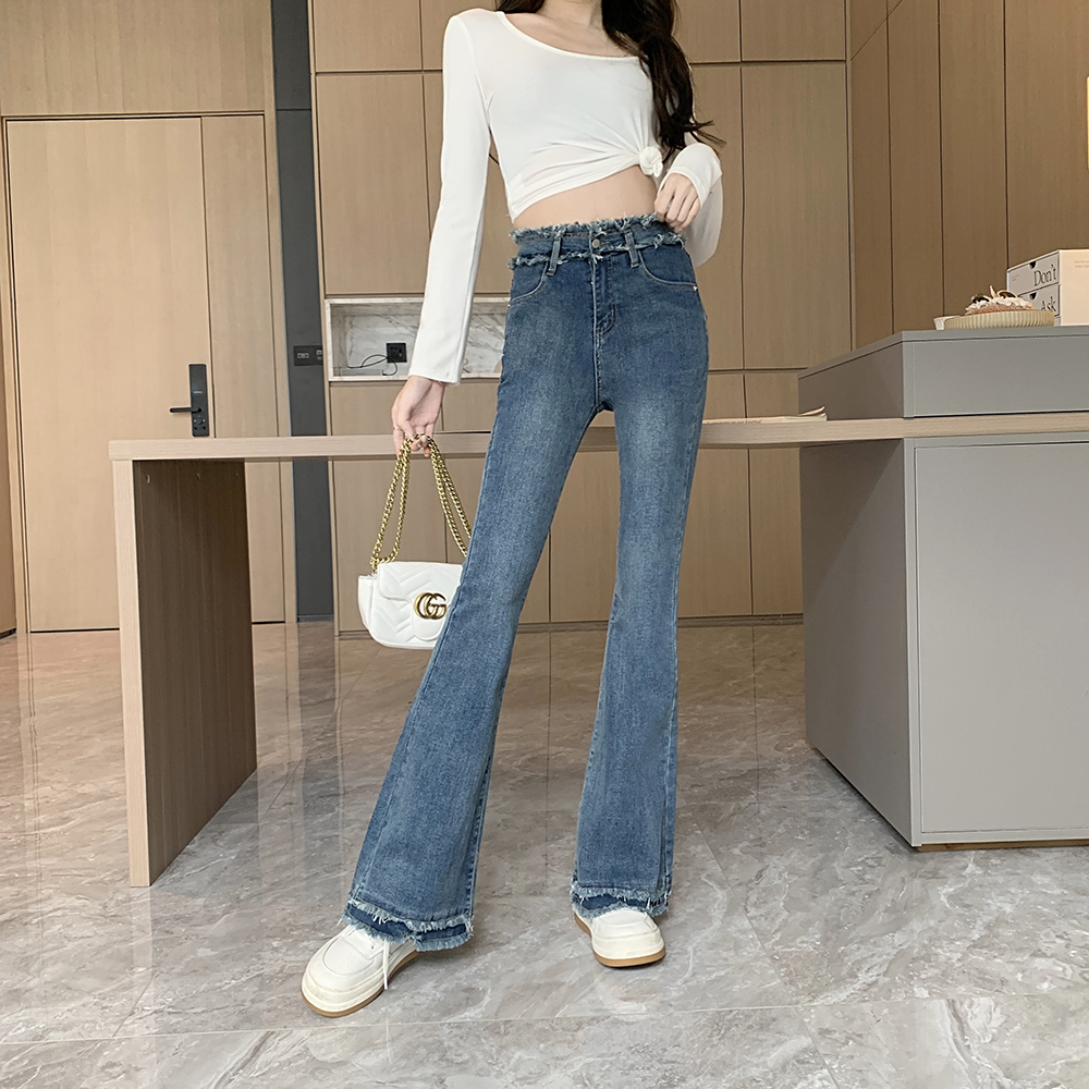 Autumn mopping pants micro speaker jeans for women