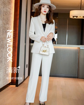 Autumn coat white business suit 2pcs set for women