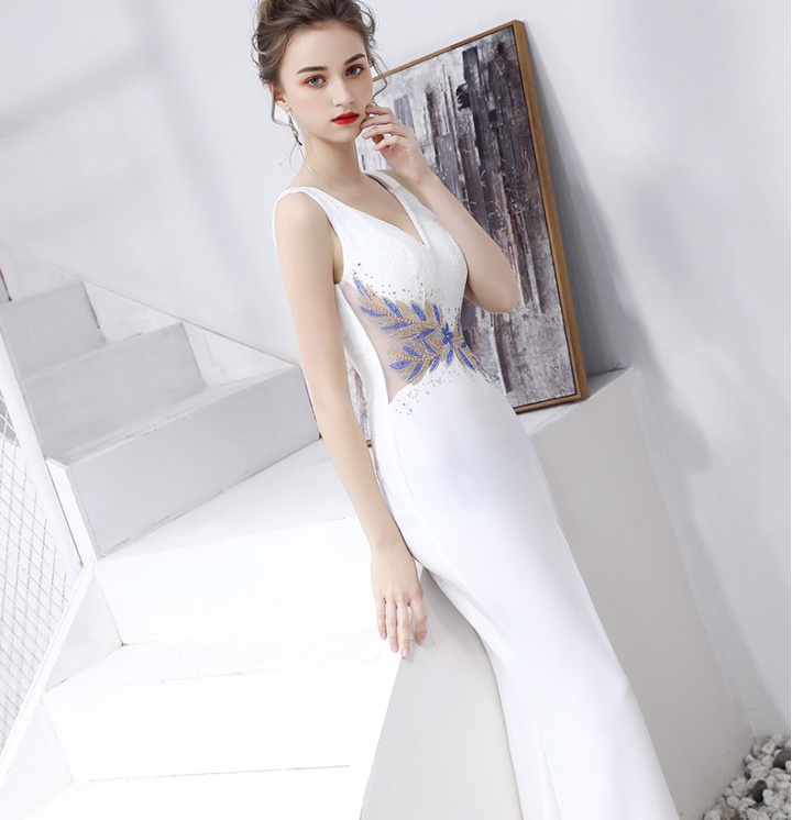 Temperament V-neck sexy evening dress for women