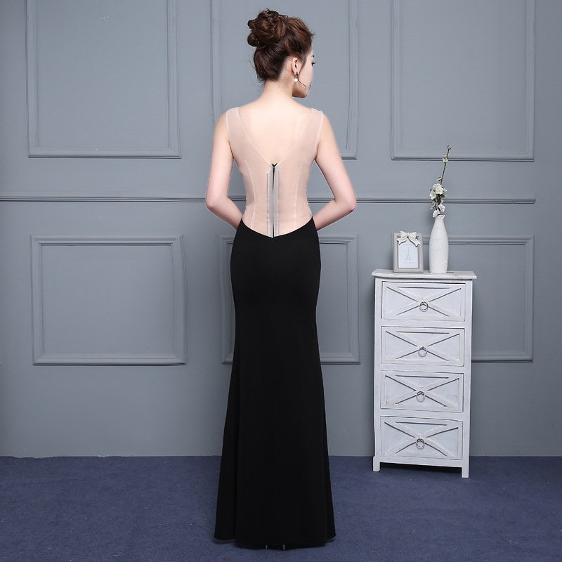 Translucent long dress evening dress for women