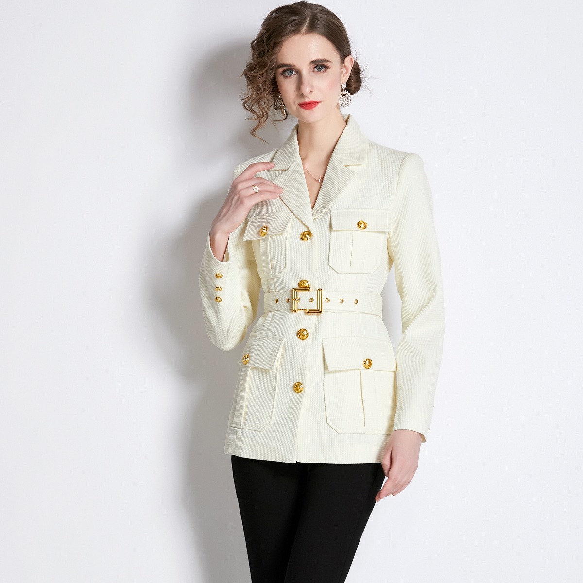 European style France style coat slim autumn and winter tops
