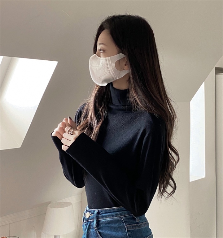Black sweater autumn and winter bottoming shirt for women
