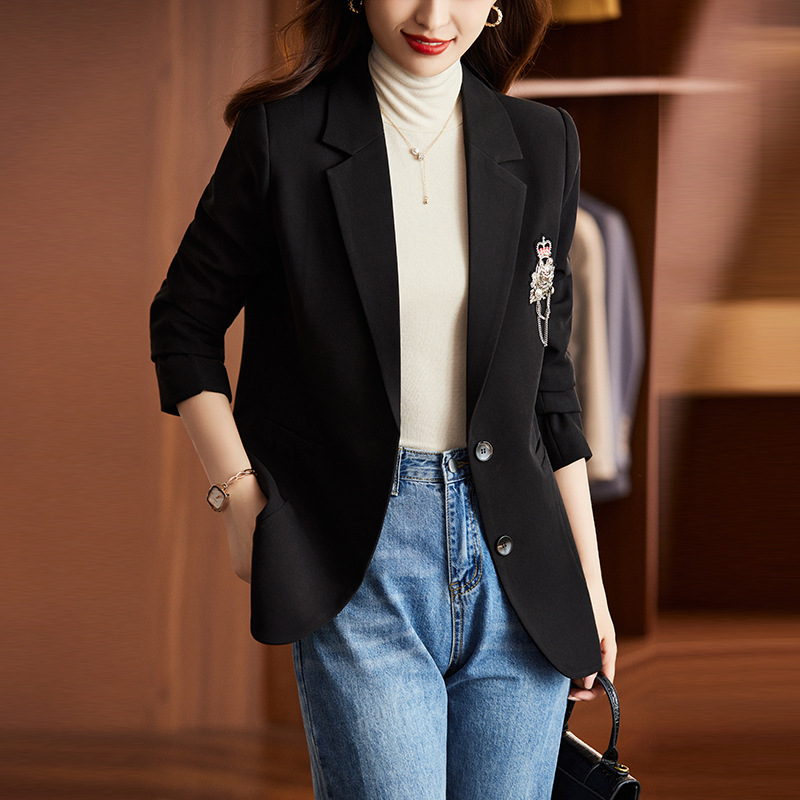 All-match autumn business suit drape coat for women