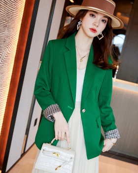 Autumn and winter Casual tops green long sleeve coat