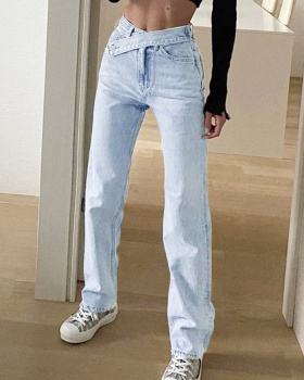 Straight European style fashion jeans for women