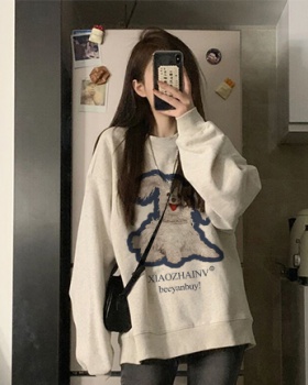 Autumn and winter complex round neck hoodie for women