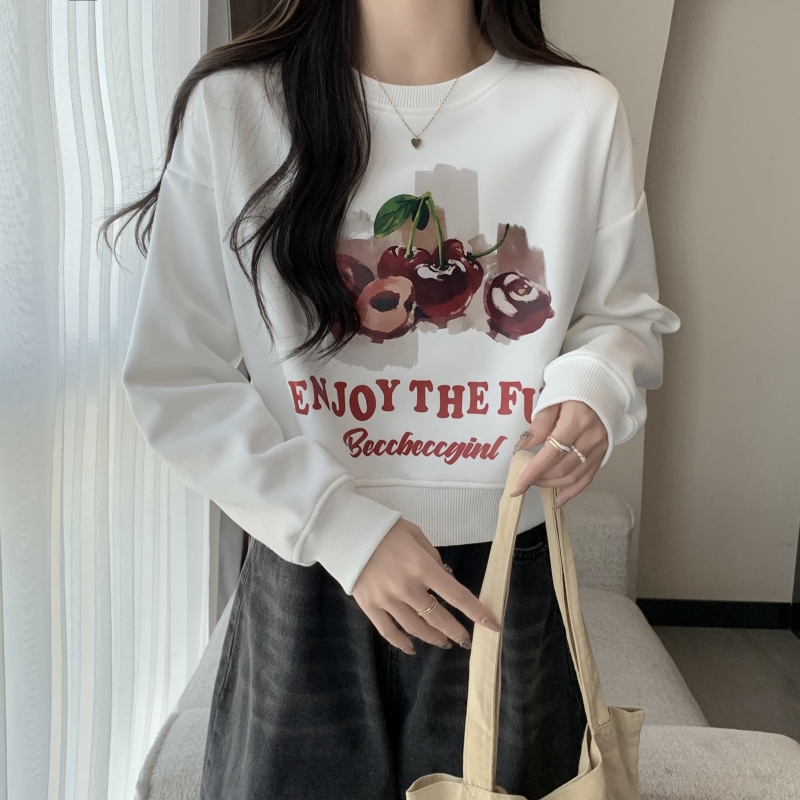 Complex short tops autumn and winter hoodie for women