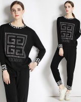 Knitted Western style pullover long pants a set