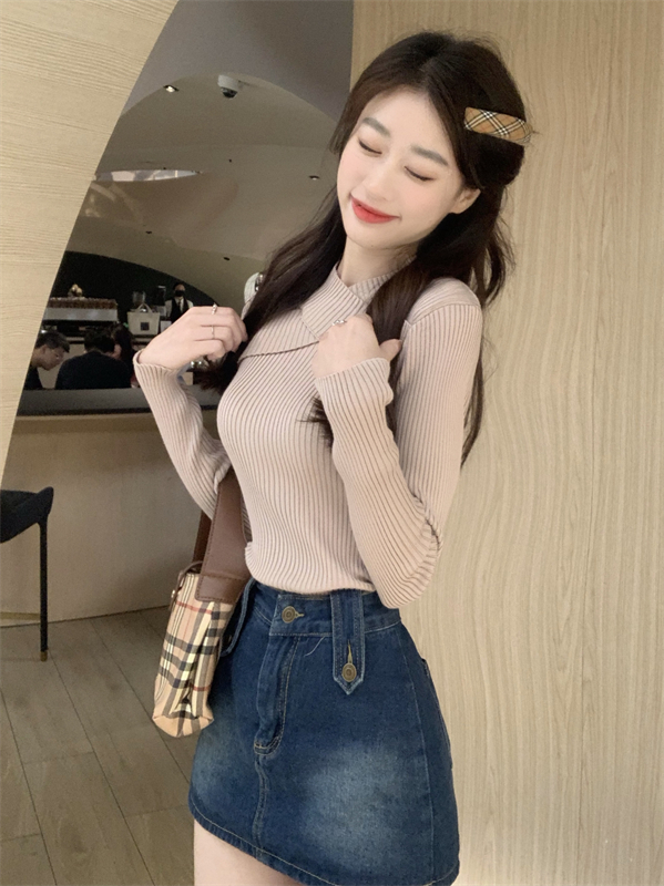Spring and autumn tops bottoming shirt