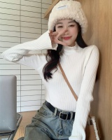 Knitted long sleeve slim T-shirt wood ear autumn and winter tops