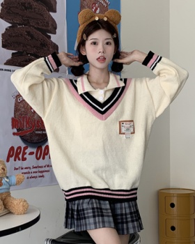 Autumn and winter multilayer collar knitted sweater