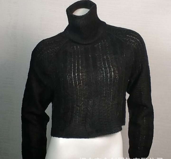 European style long sleeve twist short sweater for women