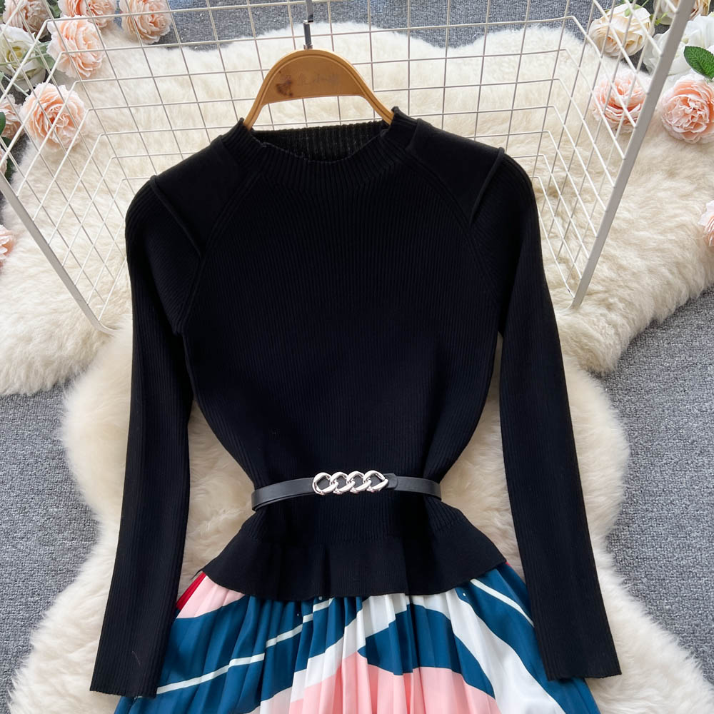 Knitted big skirt skirt fashion dress for women