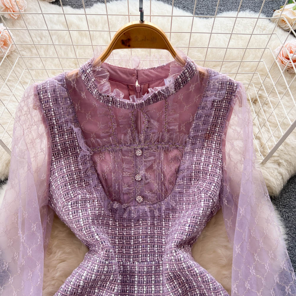 Autumn and winter all-match rhinestone dress