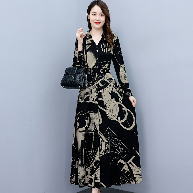 Korean style long dress slim dress for women