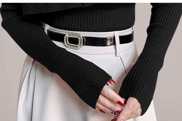 Fashion temperament buckle long sleeve cloak 2pcs set