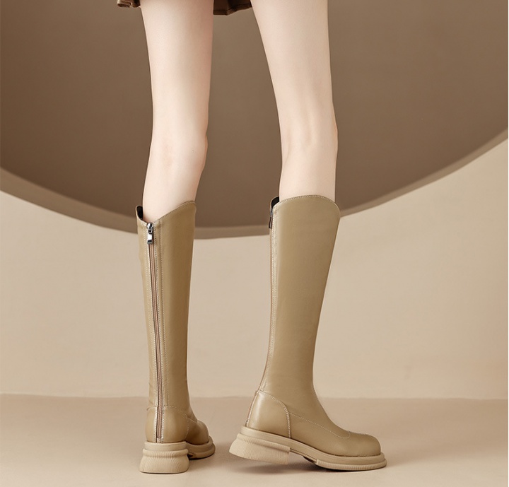 Round low boots large yard autumn and winter thigh boots
