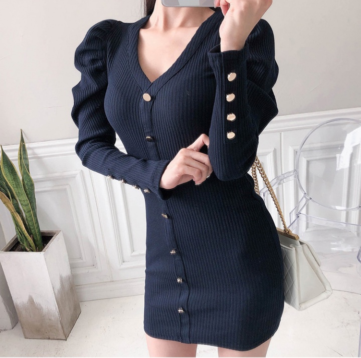 Winter bottoming Korean style slim dress for women