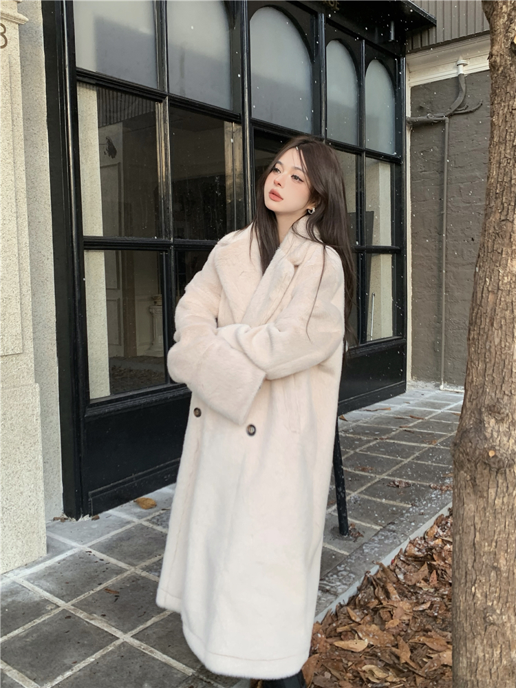 Long loose cotton coat temperament coat