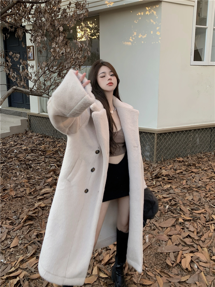 Long loose cotton coat temperament coat