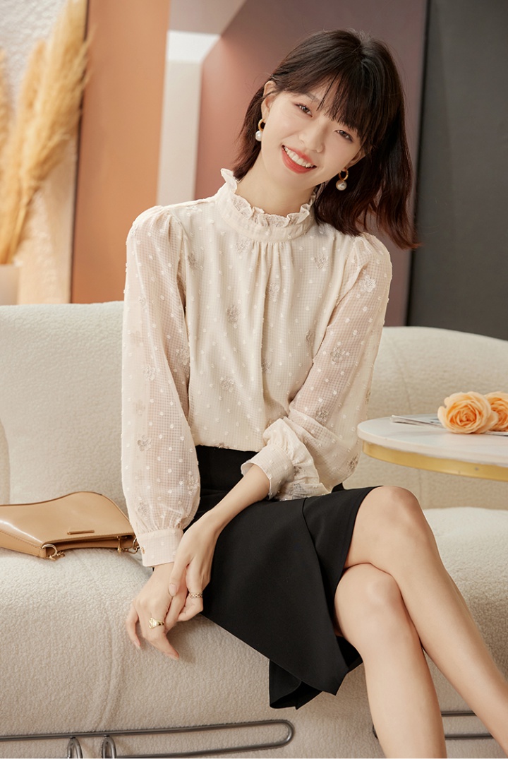 Loose small shirt thick wood ear tops for women