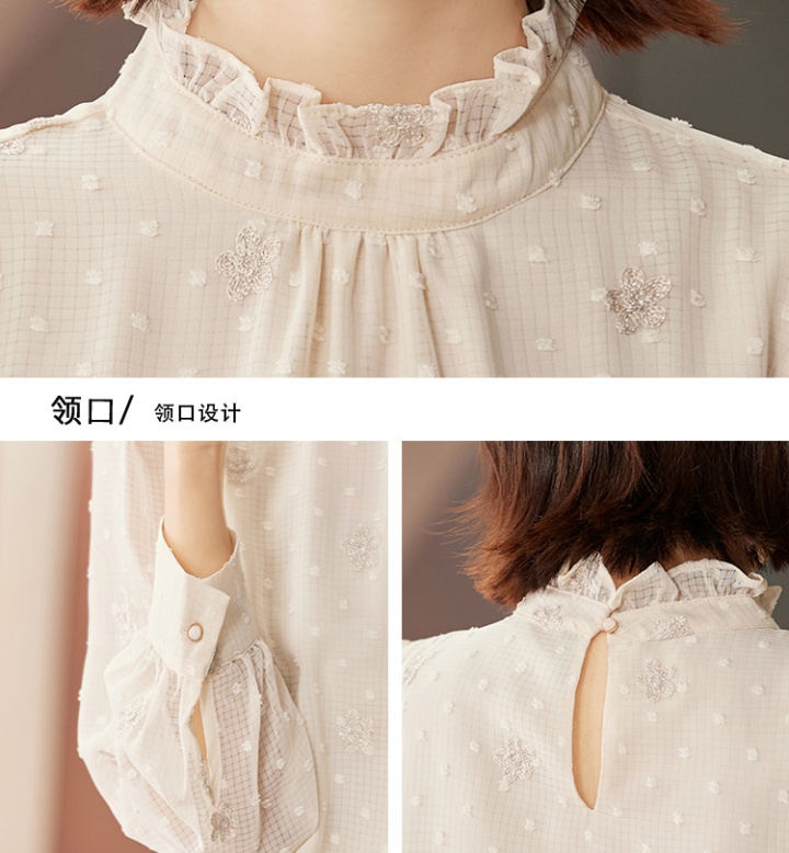 Loose small shirt thick wood ear tops for women