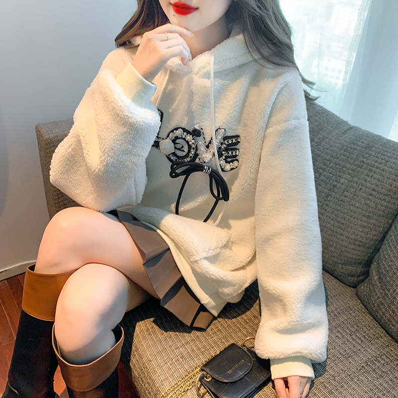 Thick all-match Korean style coat fleece winter hoodie