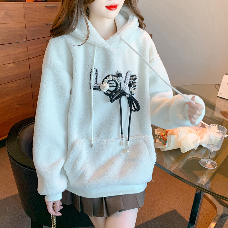 Thick all-match Korean style coat fleece winter hoodie