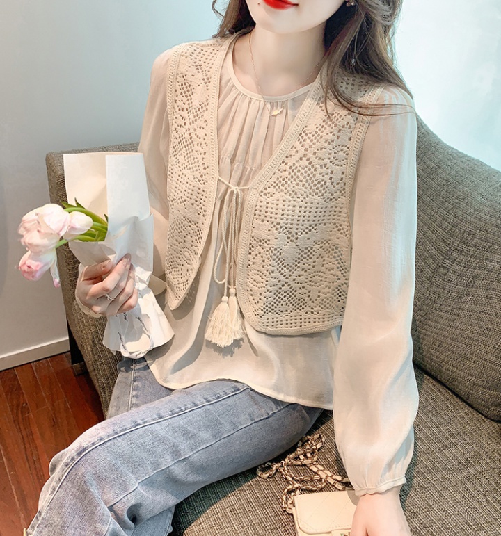 Long sleeve round neck autumn and winter shirt for women