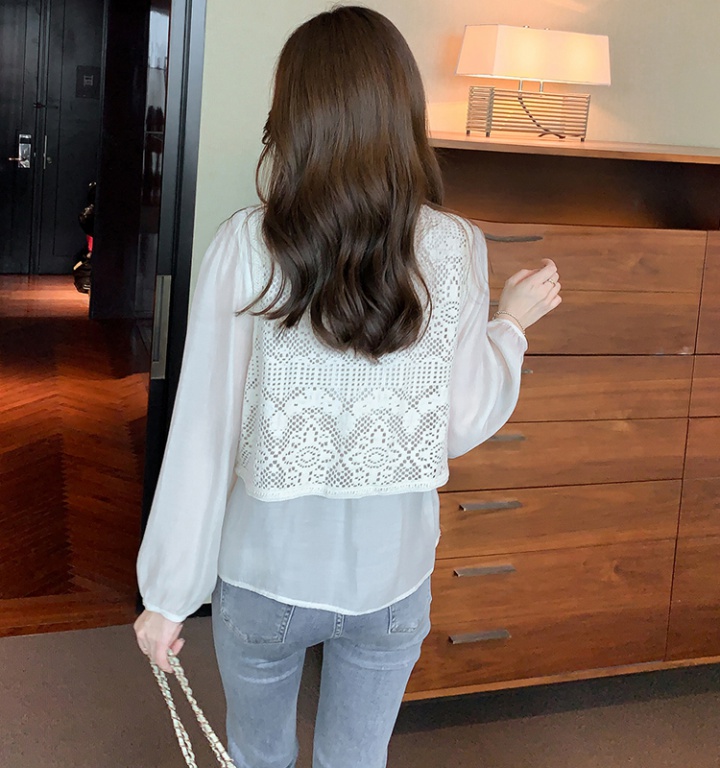 Long sleeve round neck autumn and winter shirt for women