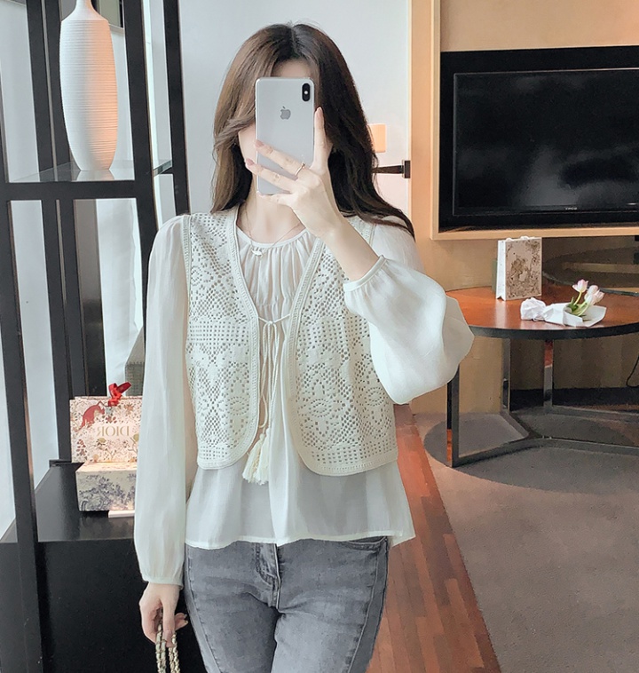 Long sleeve round neck autumn and winter shirt for women