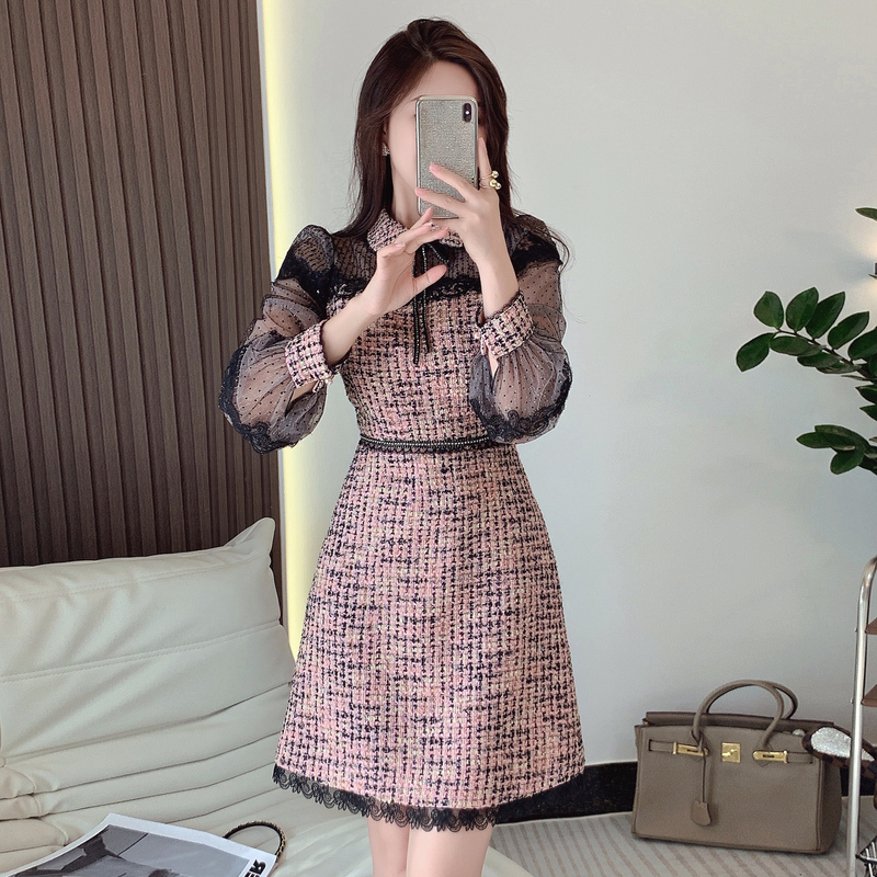 Slim temperament fashion and elegant autumn light dress