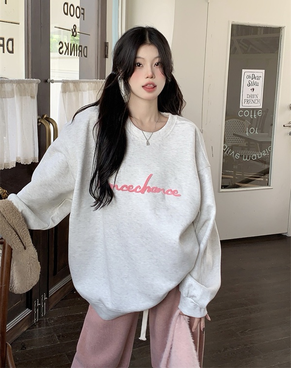 Korean style thick coat plus velvet embroidery hoodie