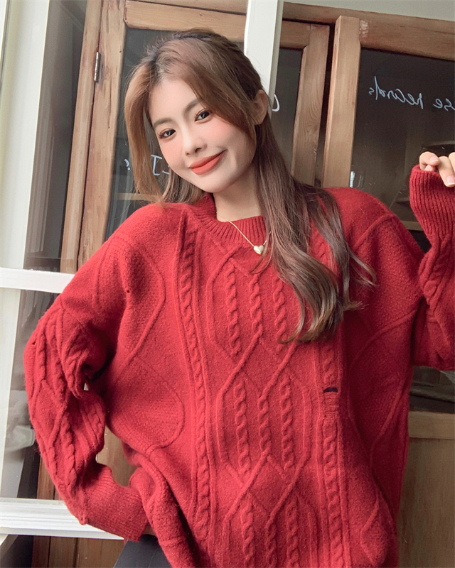 Long thick holes autumn lazy winter loose sweater