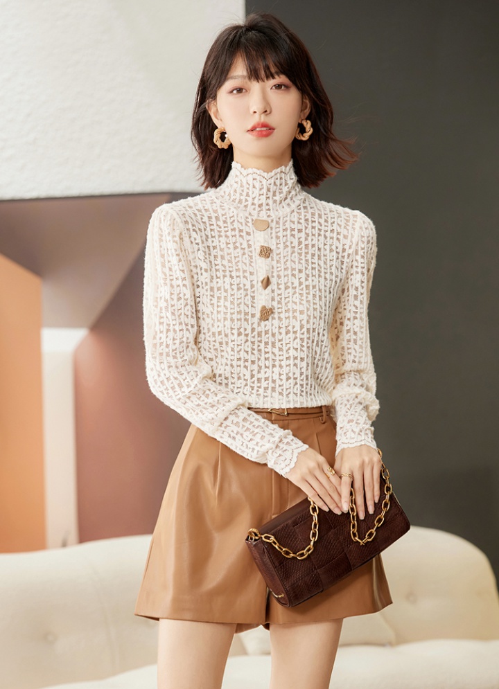 Western style long sleeve thick small shirt lace plus velvet tops