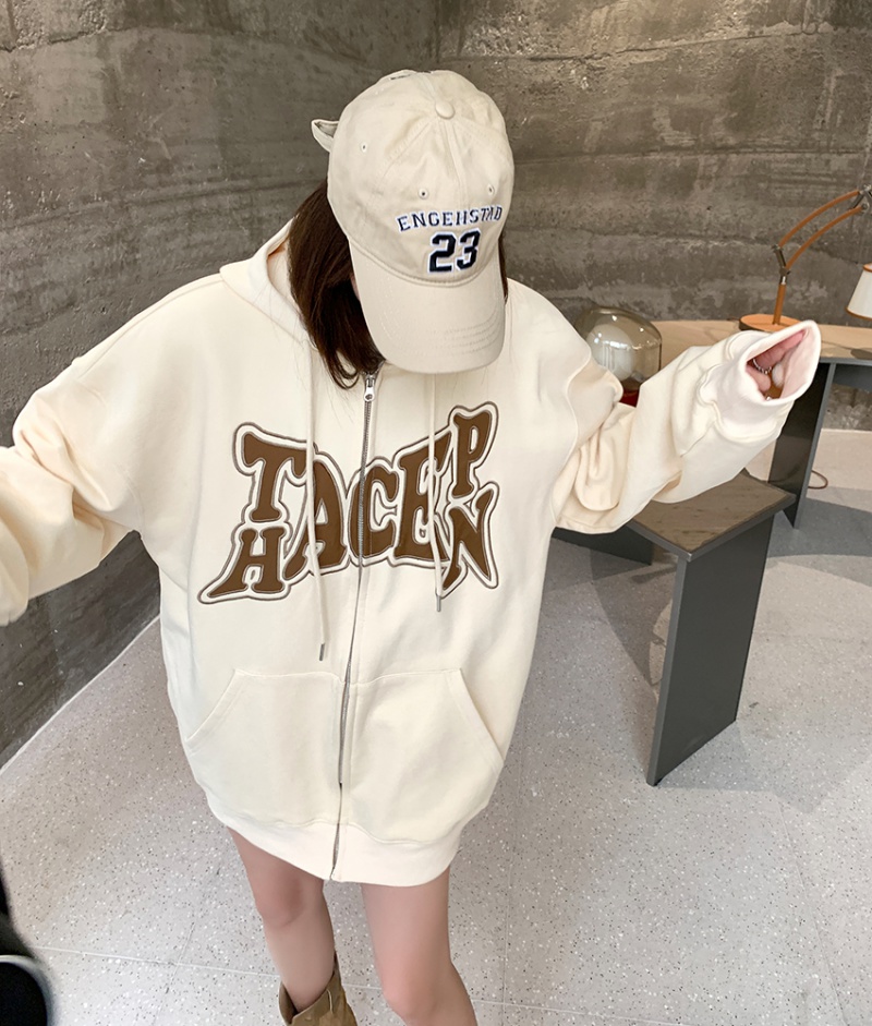 Autumn and winter hooded coat letters shirts for women